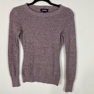 Express Purple Long Sleeve Knit Sweater Top